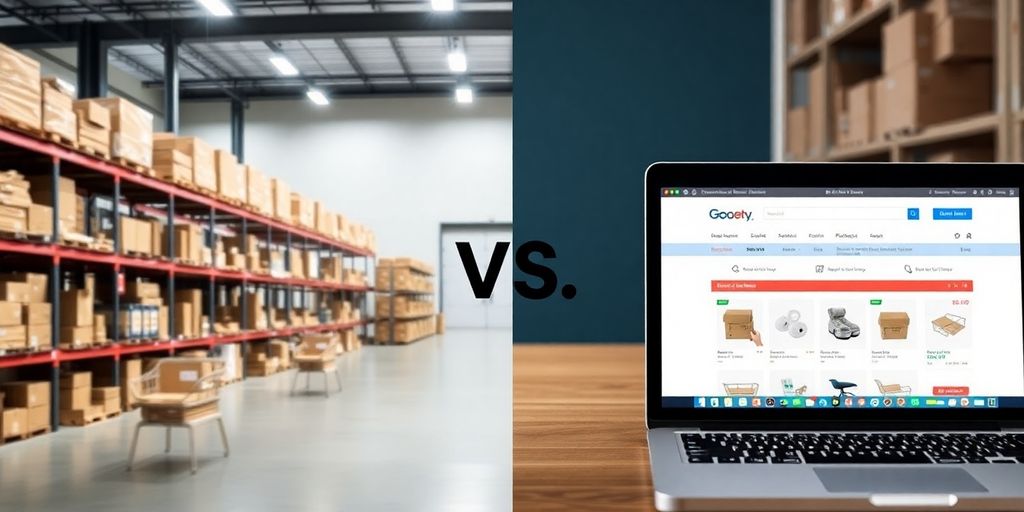 Warehouse and online store contrasting eCommerce models
