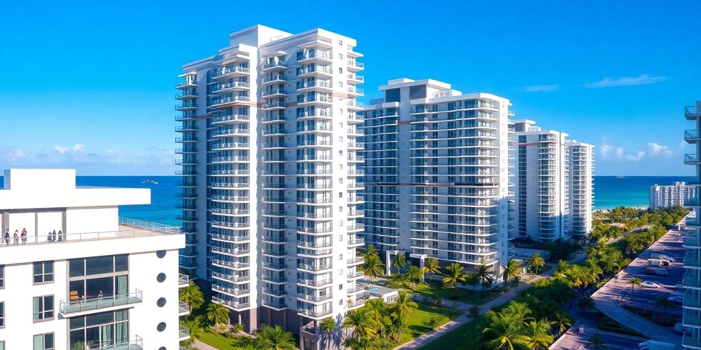 Luxury condos in Sunny Isles, Florida with ocean view.