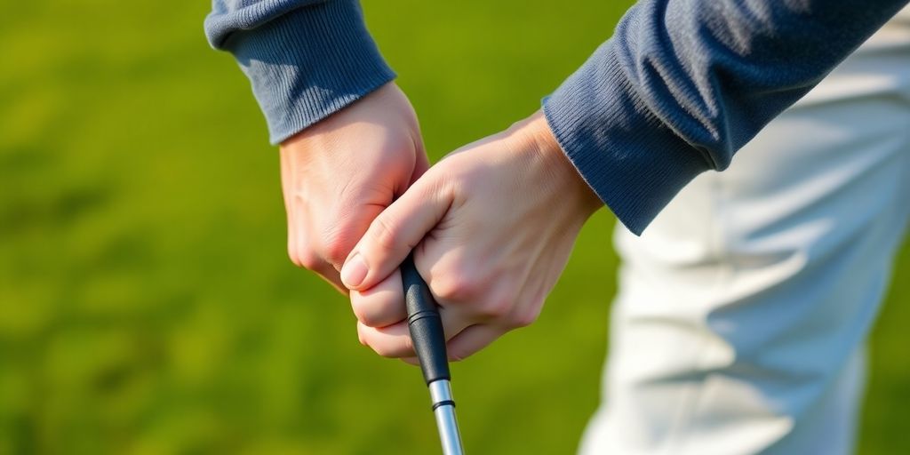 Beginner golfer holding a golf club.