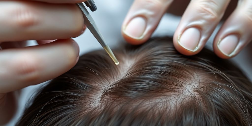 Expert analyzing hair and scalp health.