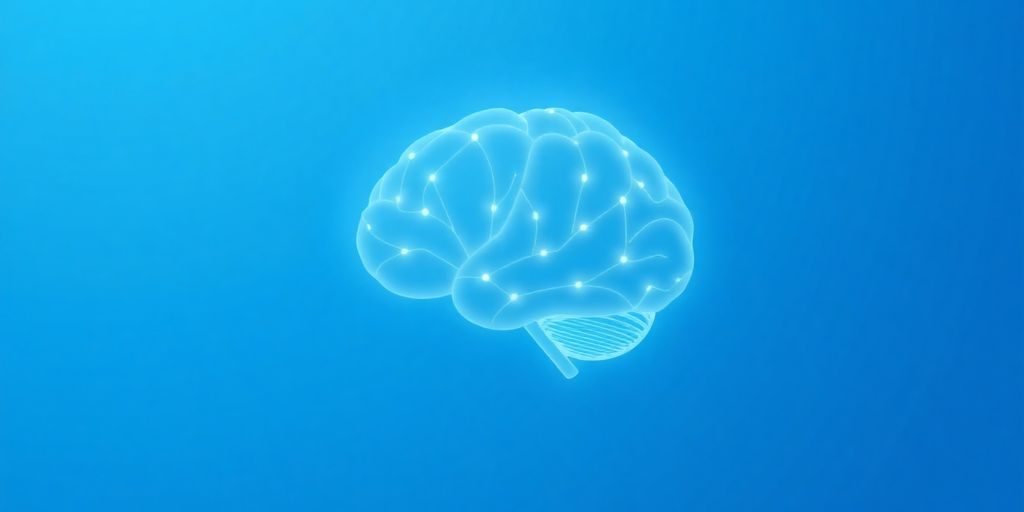 AI agent brain glowing, minimalistic.