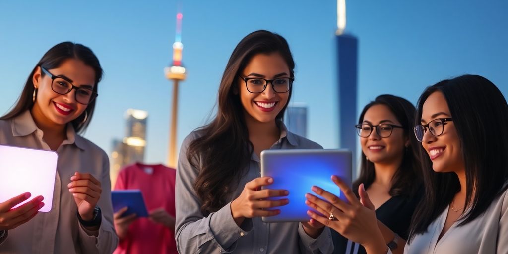 Latinos prosperando en el paisaje digital canadiense.