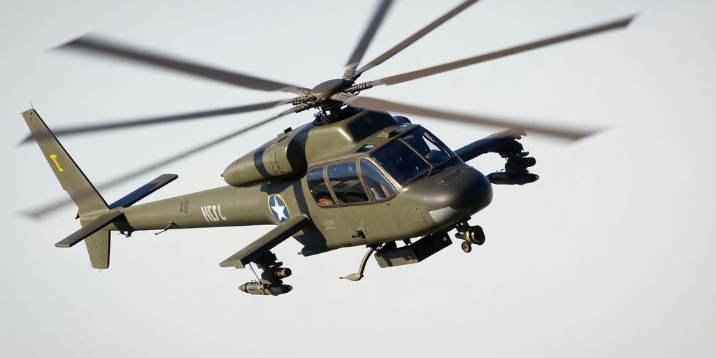 A photographic view of an AH-1G Cobra attack helicopter.