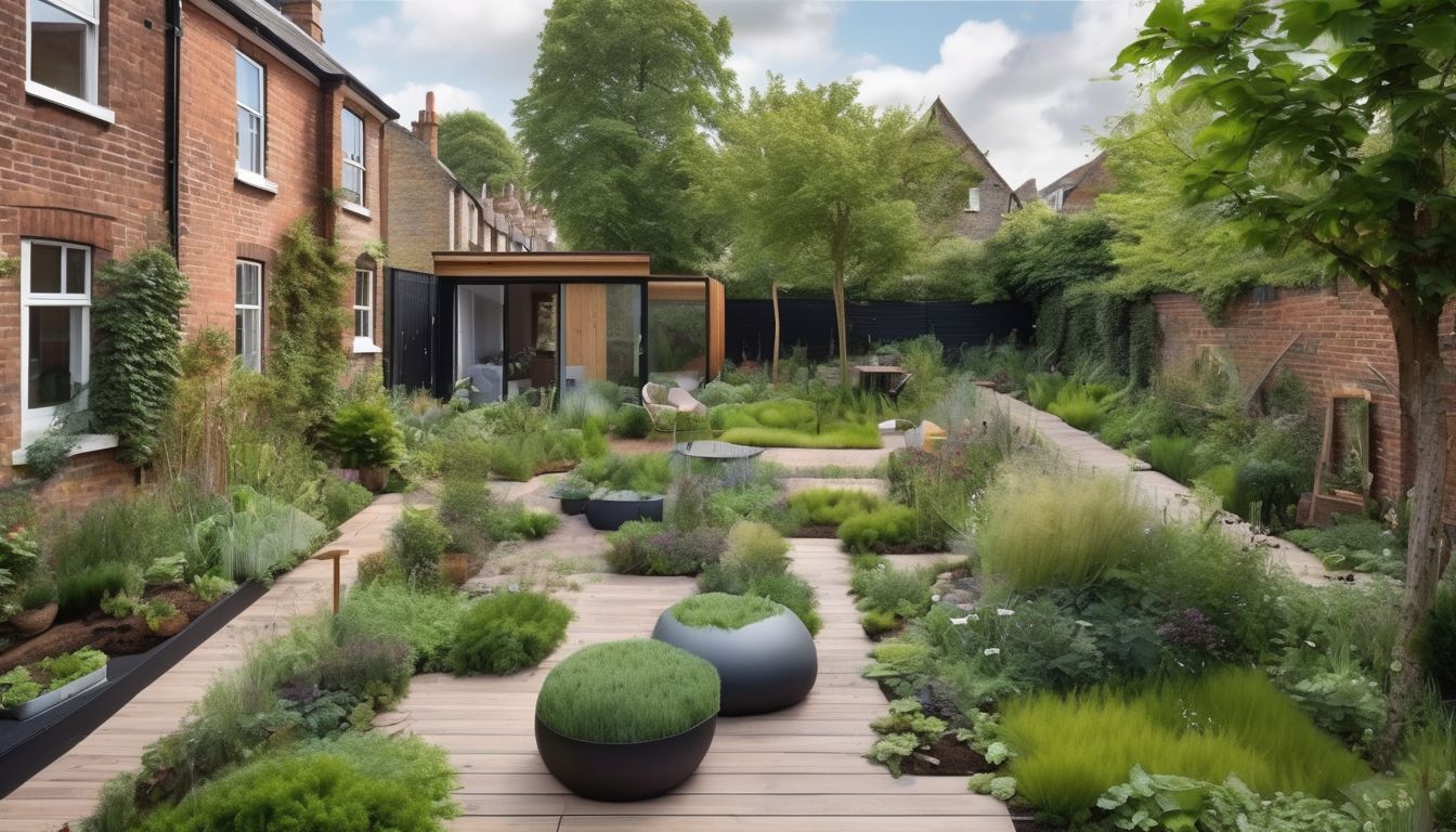 urban garden with sustainable practices in UK