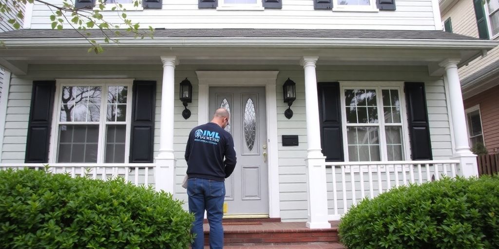 JDM Local PRO contractor working on a house exterior.