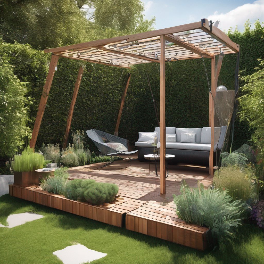 innovative garden landscape with multi-functional furniture