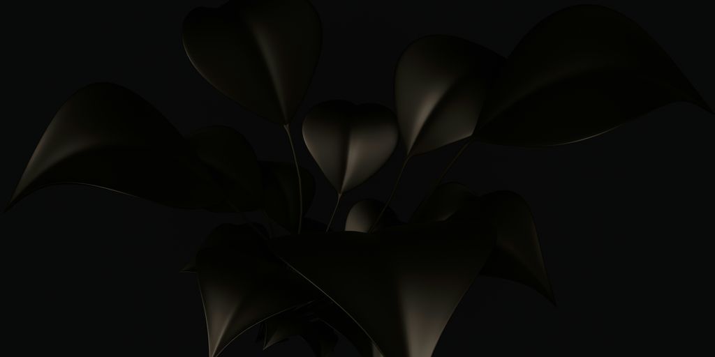 a black background with a bunch of leaves