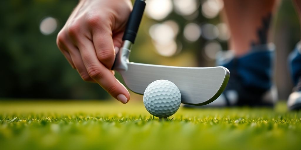 Golfer using a Top Flite Chipper on the green.