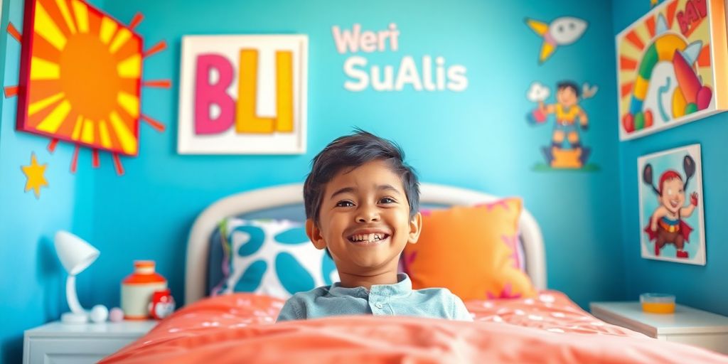 Kids room wall art with motivational quotes.