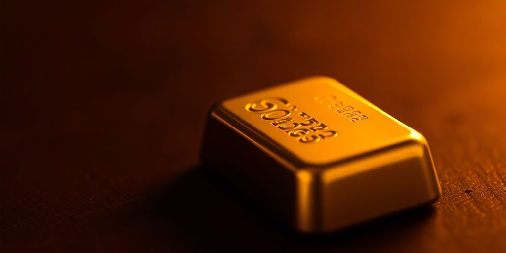 Lingot d'or sur fond sombre