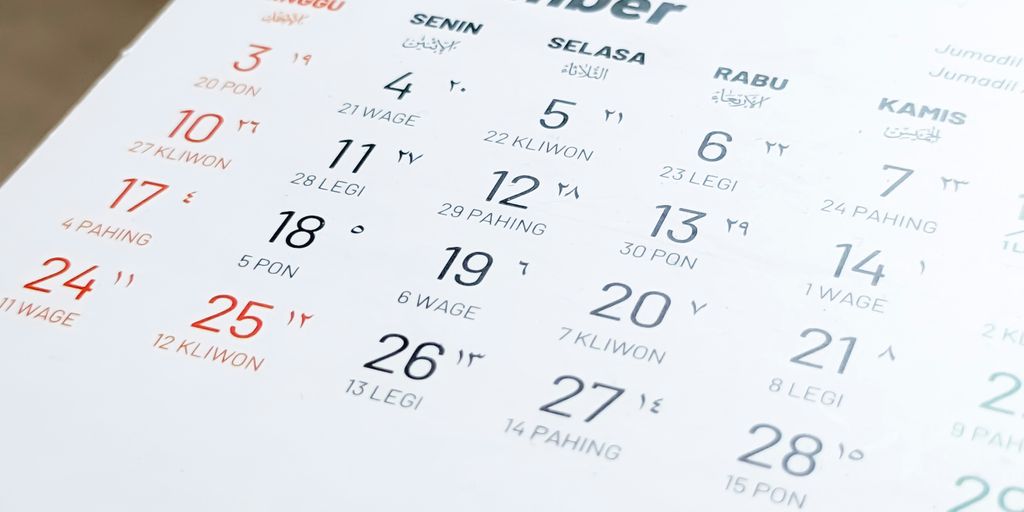 a close up of a calendar on a table