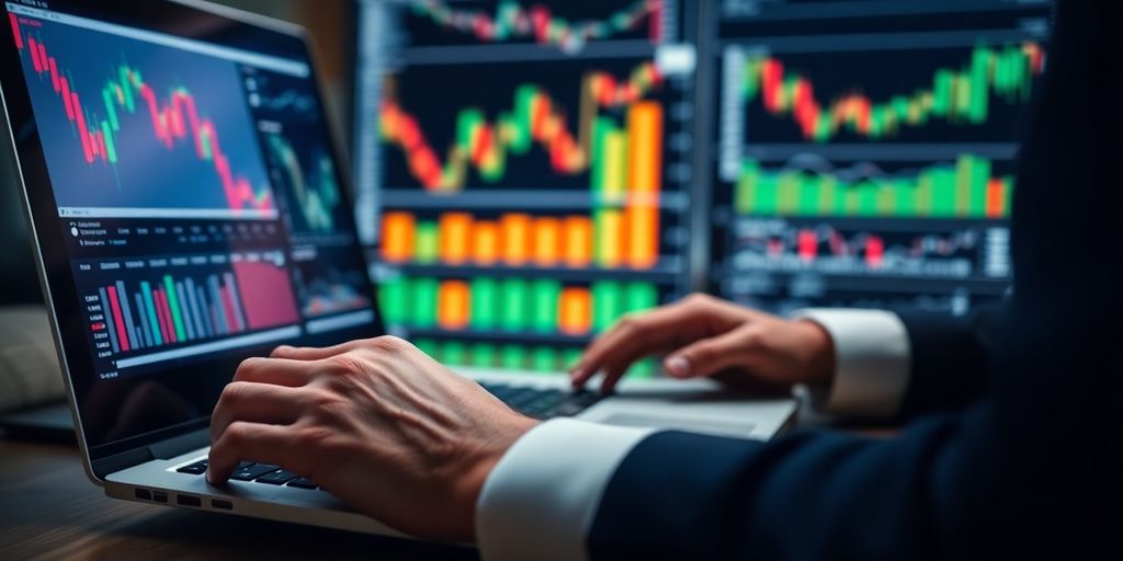 Financial analyst examining data for hedging strategies.