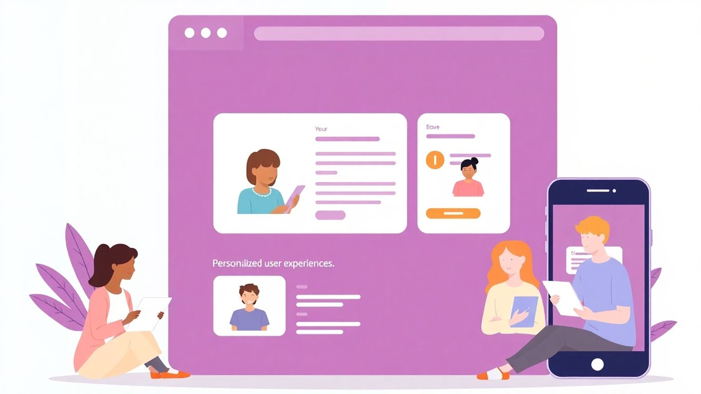 Illustrasjon av personlig brukeropplevelse på en nettside.