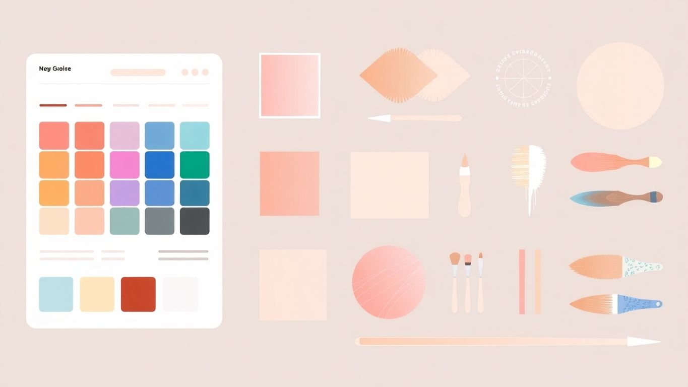 Illustrasjon av designverktøy i moderne stil.