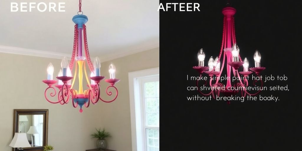 Colorful chandelier update in a stylish room.