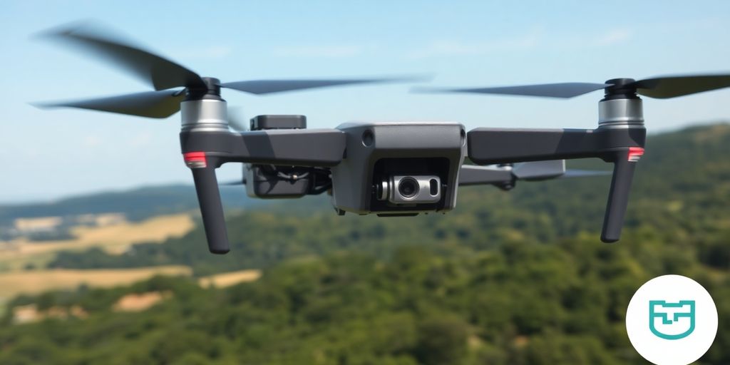 Drone survolant un paysage magnifique avec Litchi Hub.
