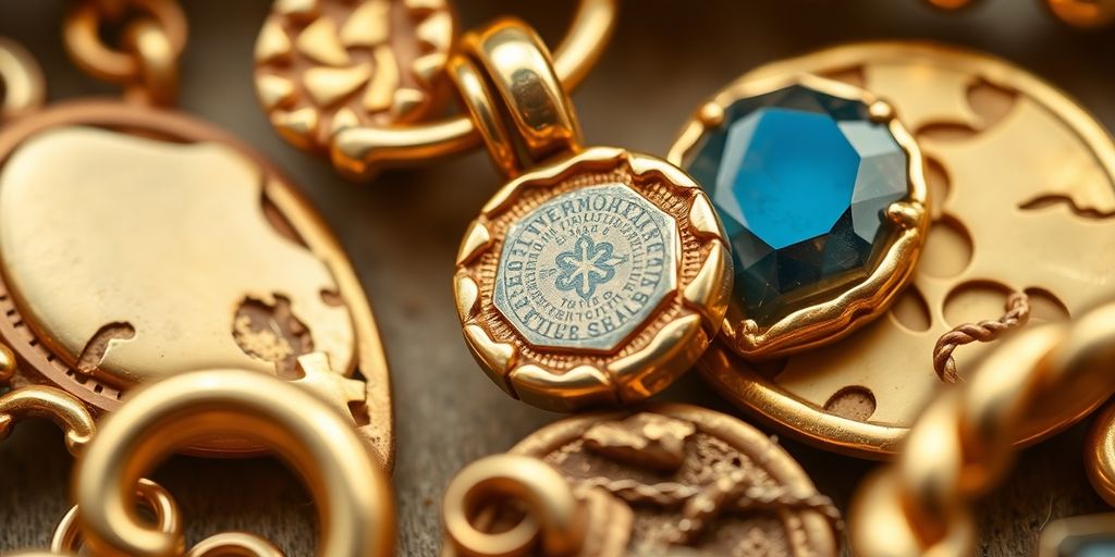 Bijoux vintage en or avec des défauts de fabrication.