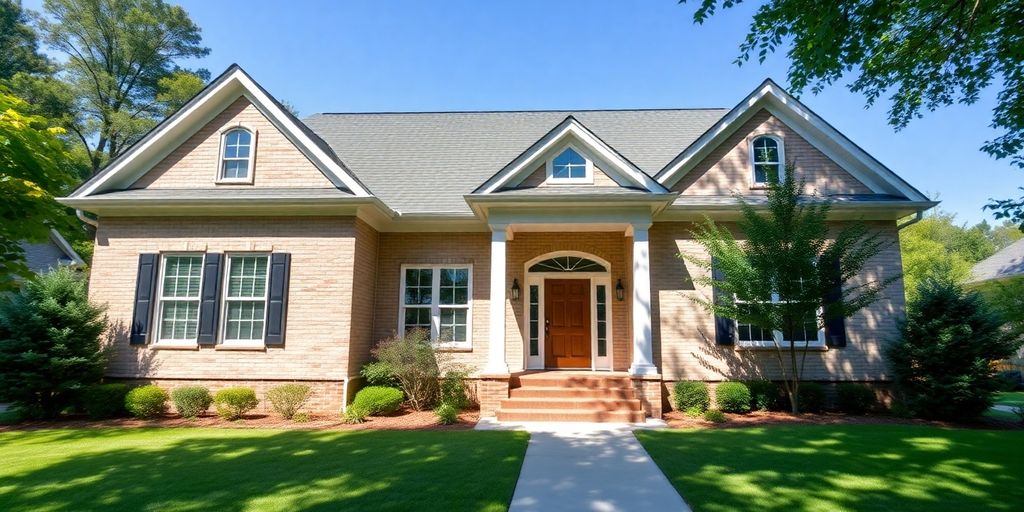 Vinings house exterior with professional landscaping.