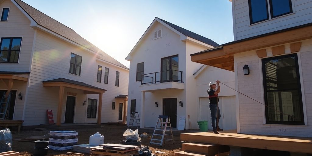Peachtree City homes with builders overseeing construction.