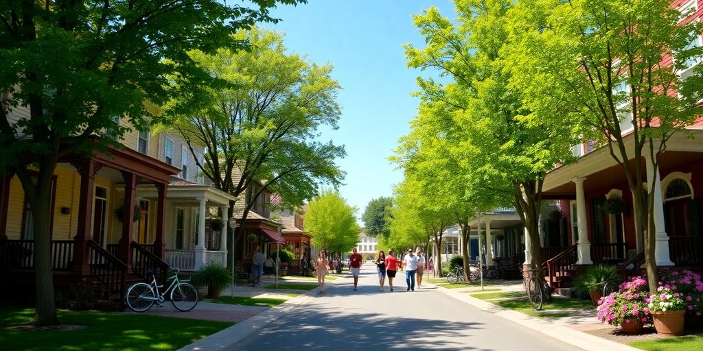 Affordable city living with green spaces.