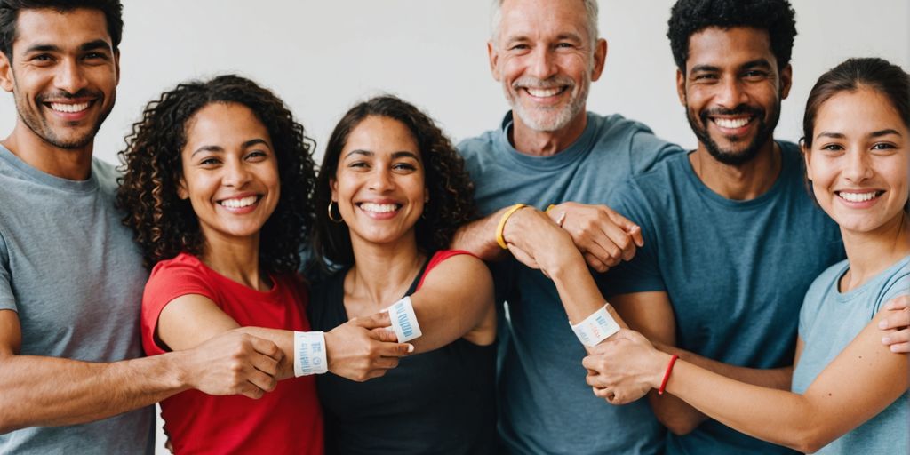 People showing band-aids after hepatitis vaccine.