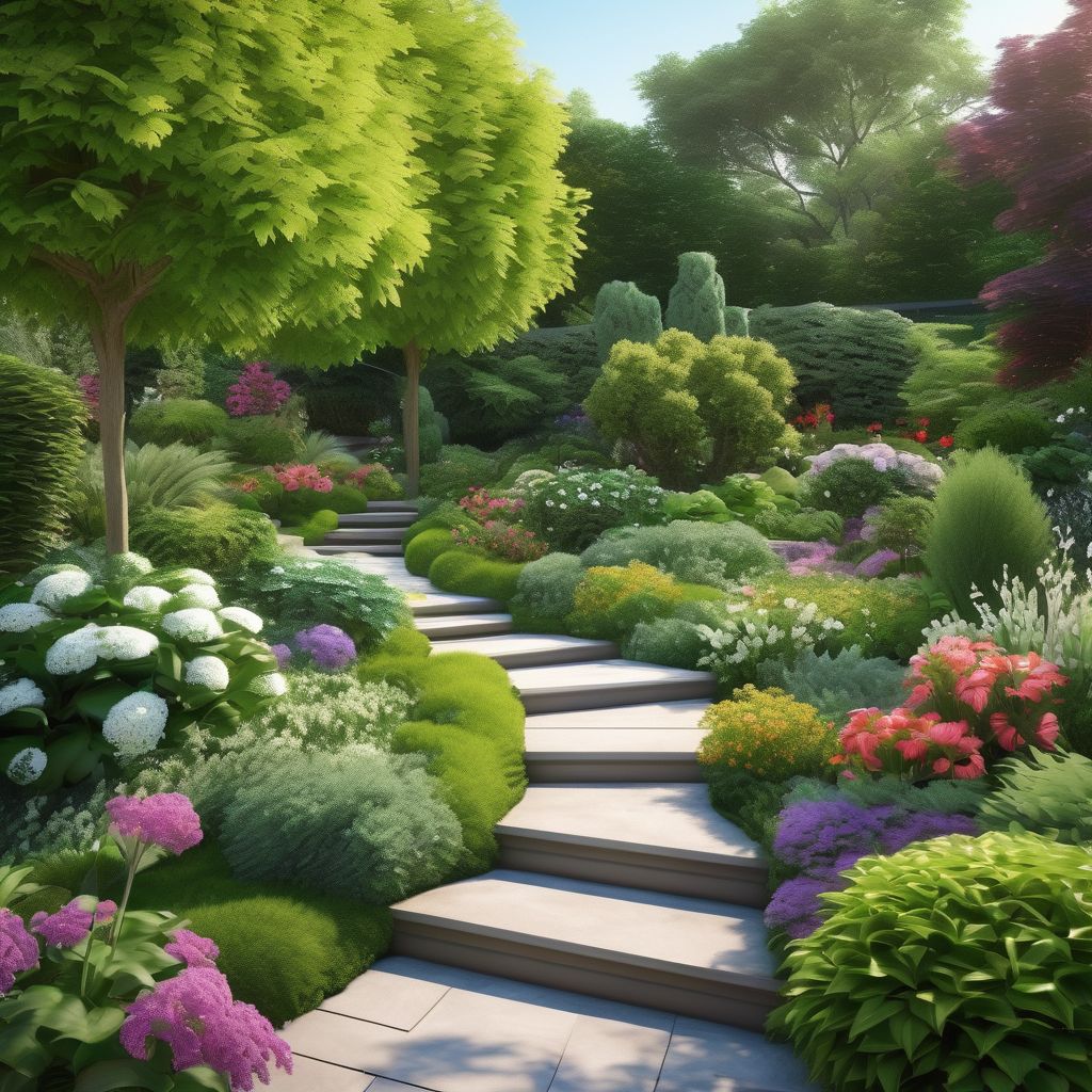 professional gardener landscaping beautiful lush garden