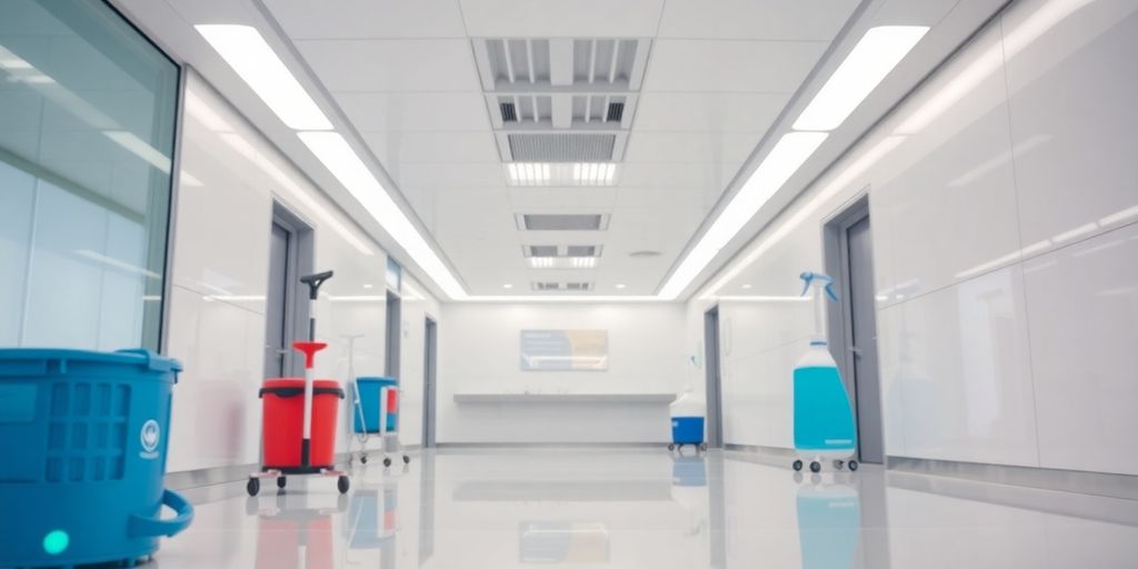 Interior curat si igienizat cu echipamente de dezinfectie.