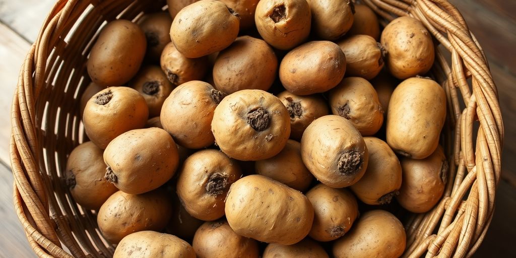 Verse aardappelen in een mand
