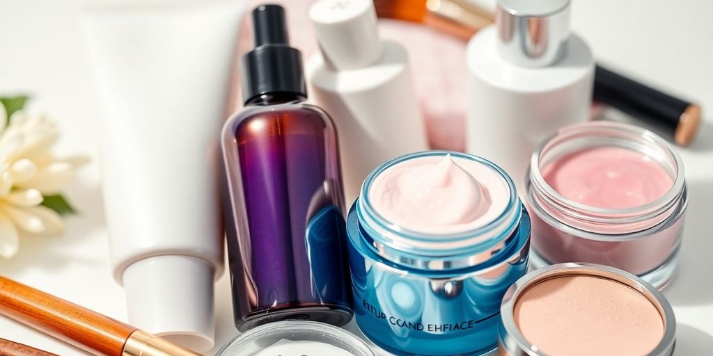 A vibrant selection of beauty and personal care items.