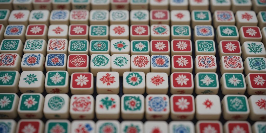 Vibrant American Mahjong tiles set for an exciting game.