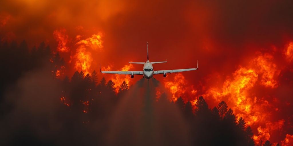 Canadair lutte contre les incendies de forêt en Espagne.