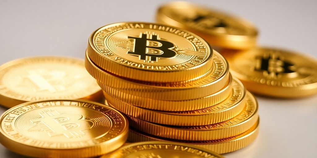 Pièces d'or empilées et brillantes