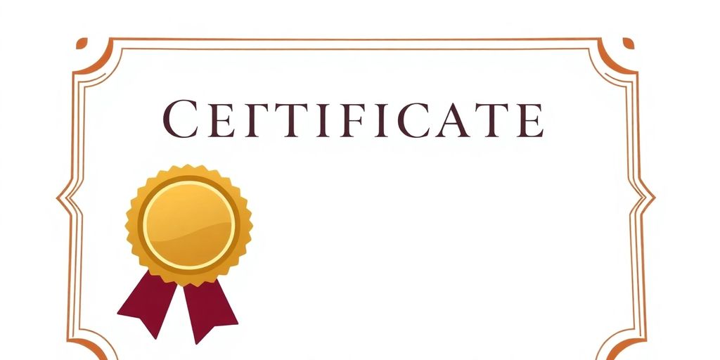 An illustrative image of a certificate.