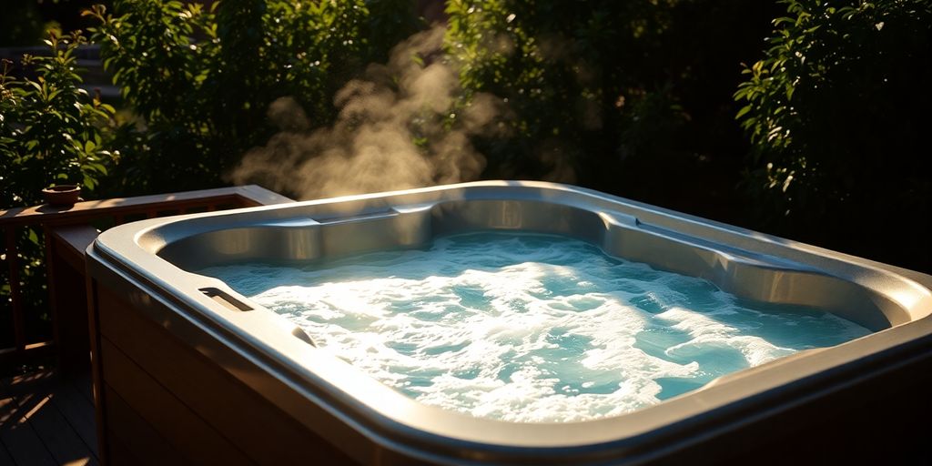 SaluSpa Coronado hot tub with bubbles.