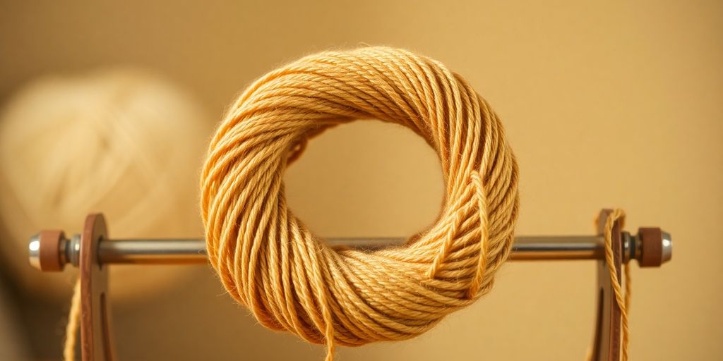 Yarn hank on swift, ready to wind.