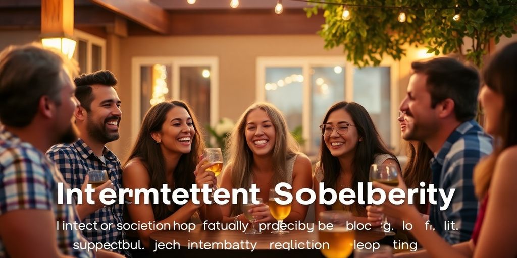 Group of friends enjoying a sober gathering outdoors.