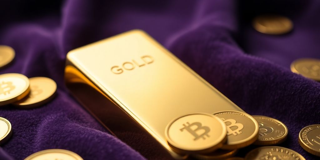 Barre d'or sur un tissu en velours.