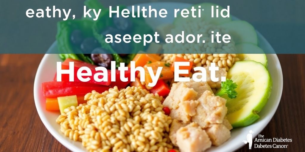 Healthy meal with vegetables, grains, and proteins on a plate.