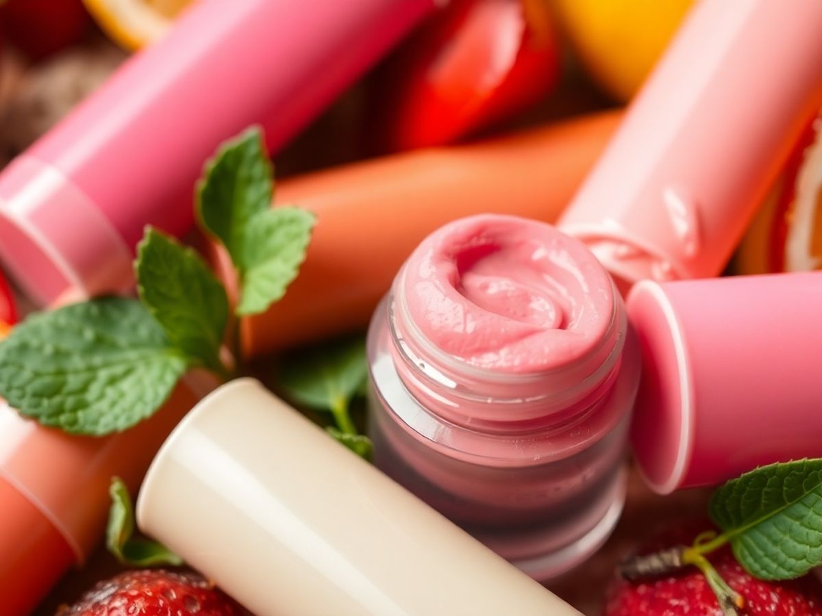 Creme labbra aromatiche colorate con ingredienti freschi.