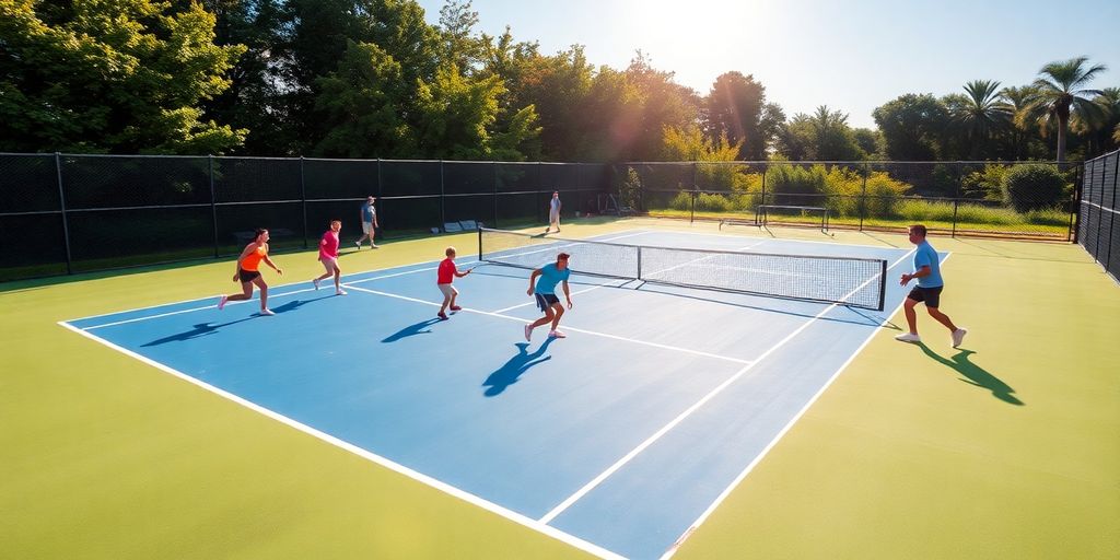 Giocatori di tennis in campo durante una partita.