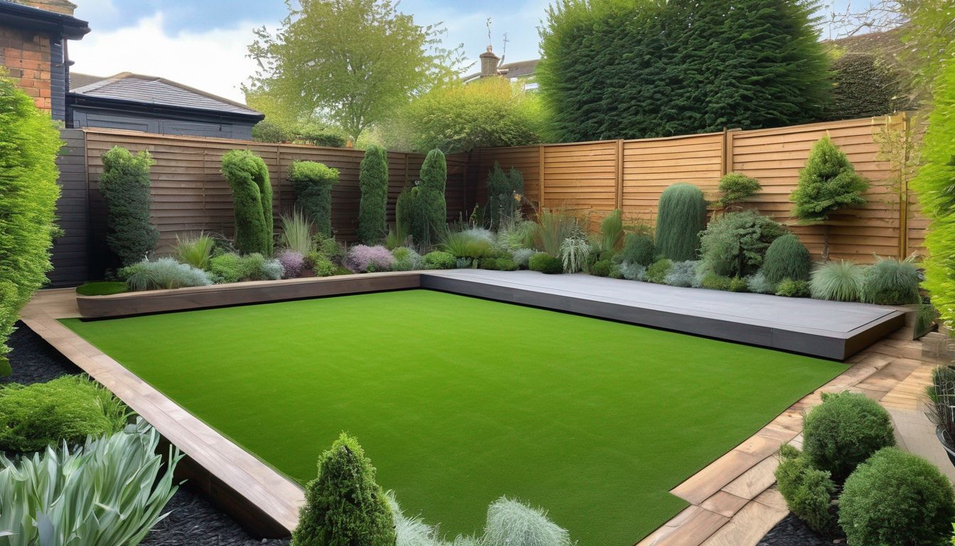 London garden with artificial grass