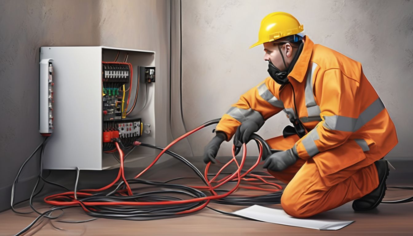 electrician working safely to prevent electrical fires