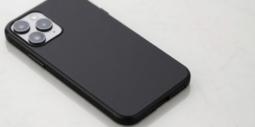 Black iPhone 15 Plus soft touch case on a phone.