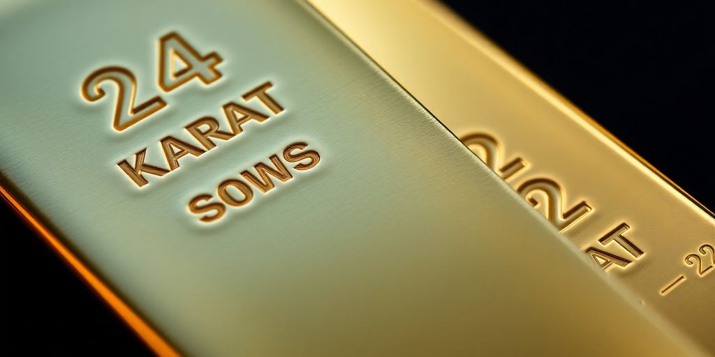 Deux lingots d'or de 24 et 22 carats.