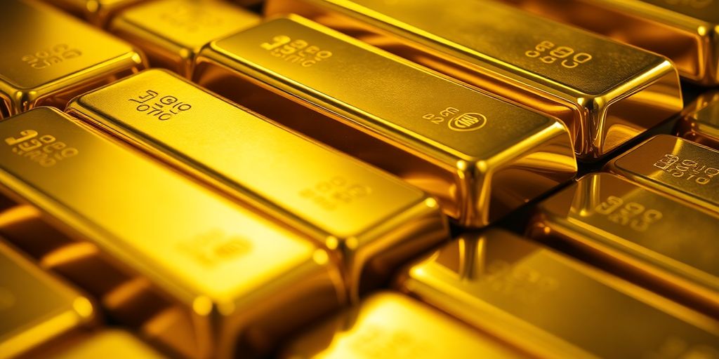 Lingots d'or brillants en gros plan.