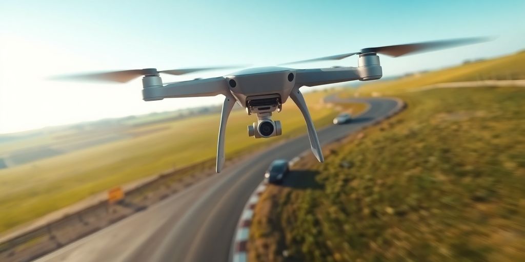 Drone survolant circuit de course