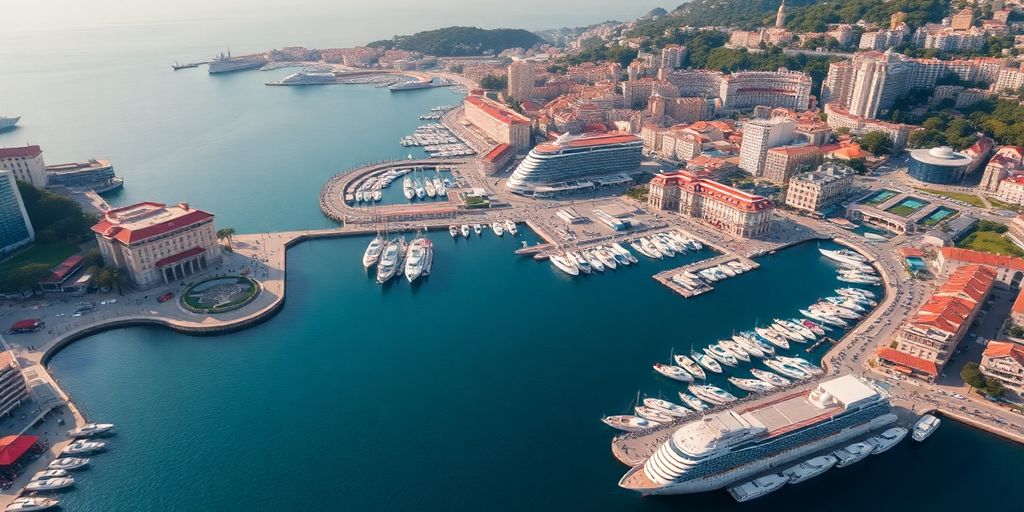 Vue aérienne de Monaco pendant le Grand Prix.