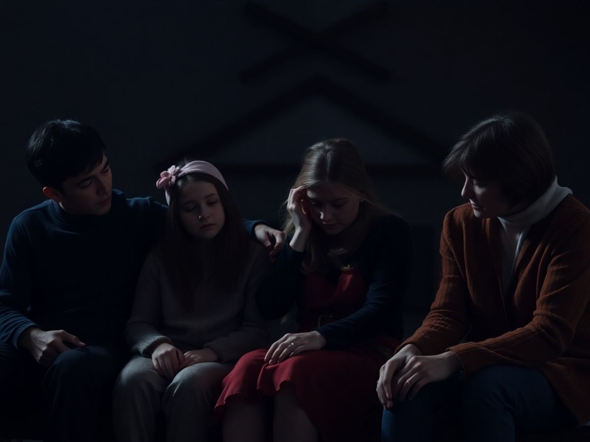 Familie în discuție despre divorț și custodie.