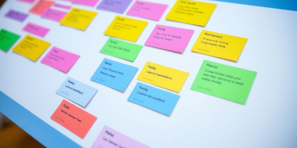 Colorful Trello board with cards.