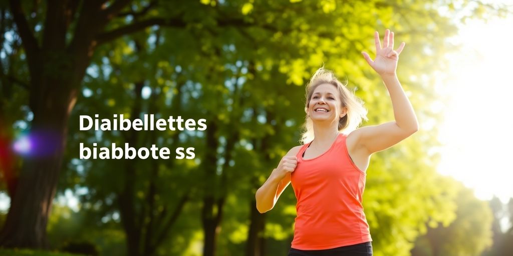 Person exercising outdoors, promoting physical activity for diabetes.